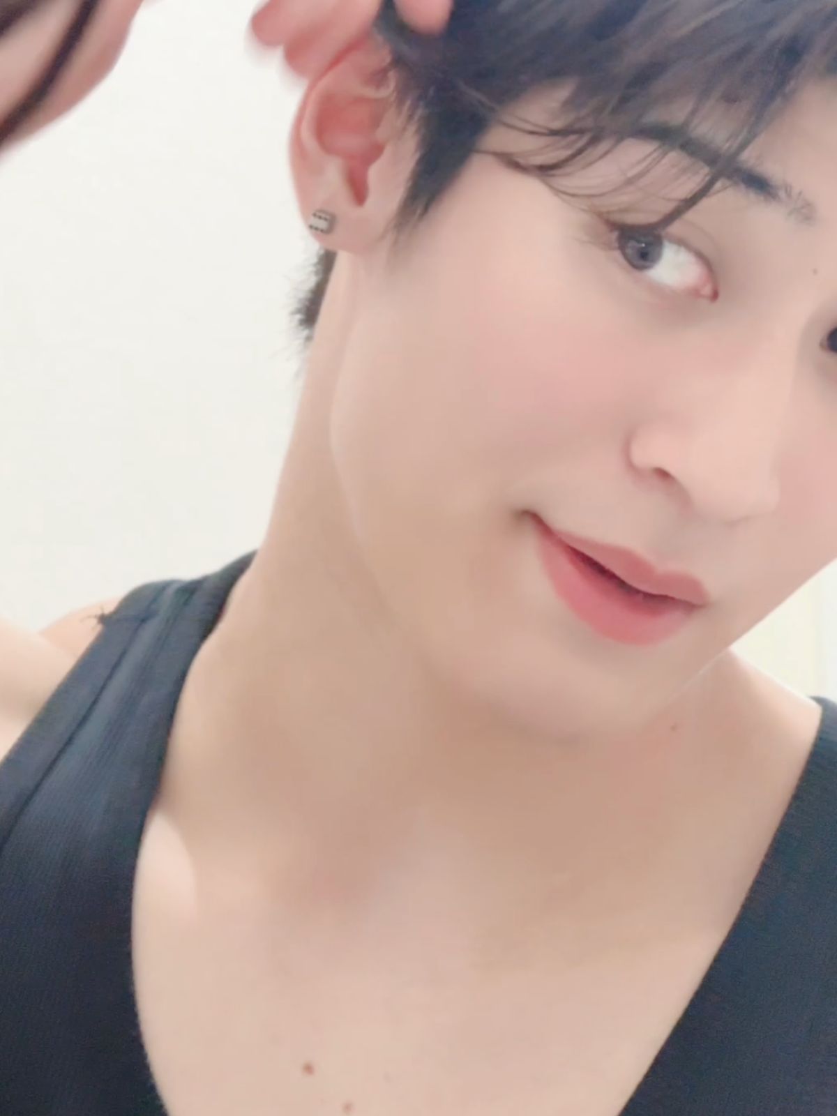 アキの髪セットをじっくり♡